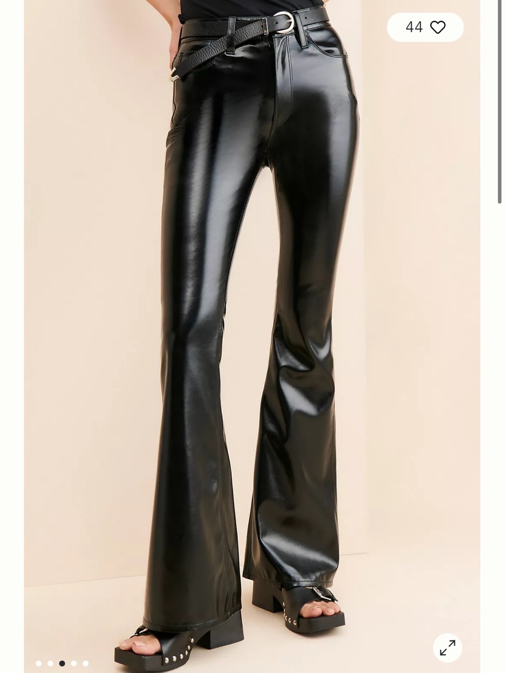 Hudson Jeans Black Faux Leather Flare Pants size 30